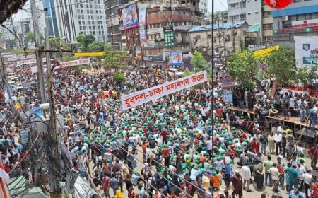 তারুণ্যের রাজনৈতিক অধিকার প্রতিষ্ঠার  নয়াপল্টনে তারুণ্যের জোয়ার